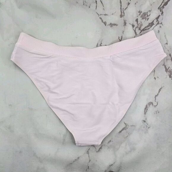 J Crew Swim Bottom Pink Cross Front Bikini High Rise Cut Cheeky Suit BE812 - Picture 4 of 10